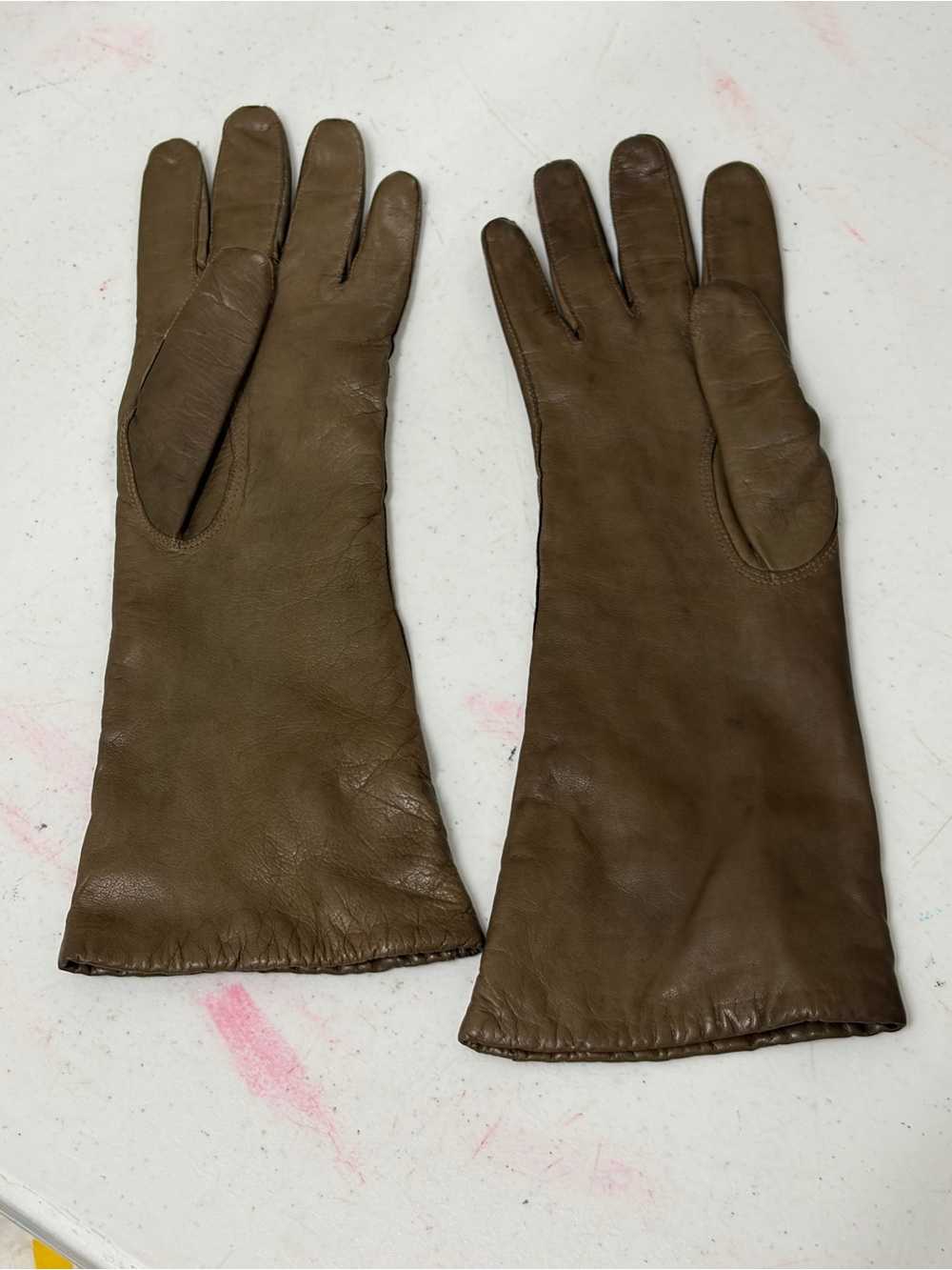 VTG Macy's Olive Brown Leather Men's Gloves